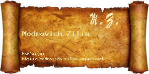 Modrovich Zilia névjegykártya